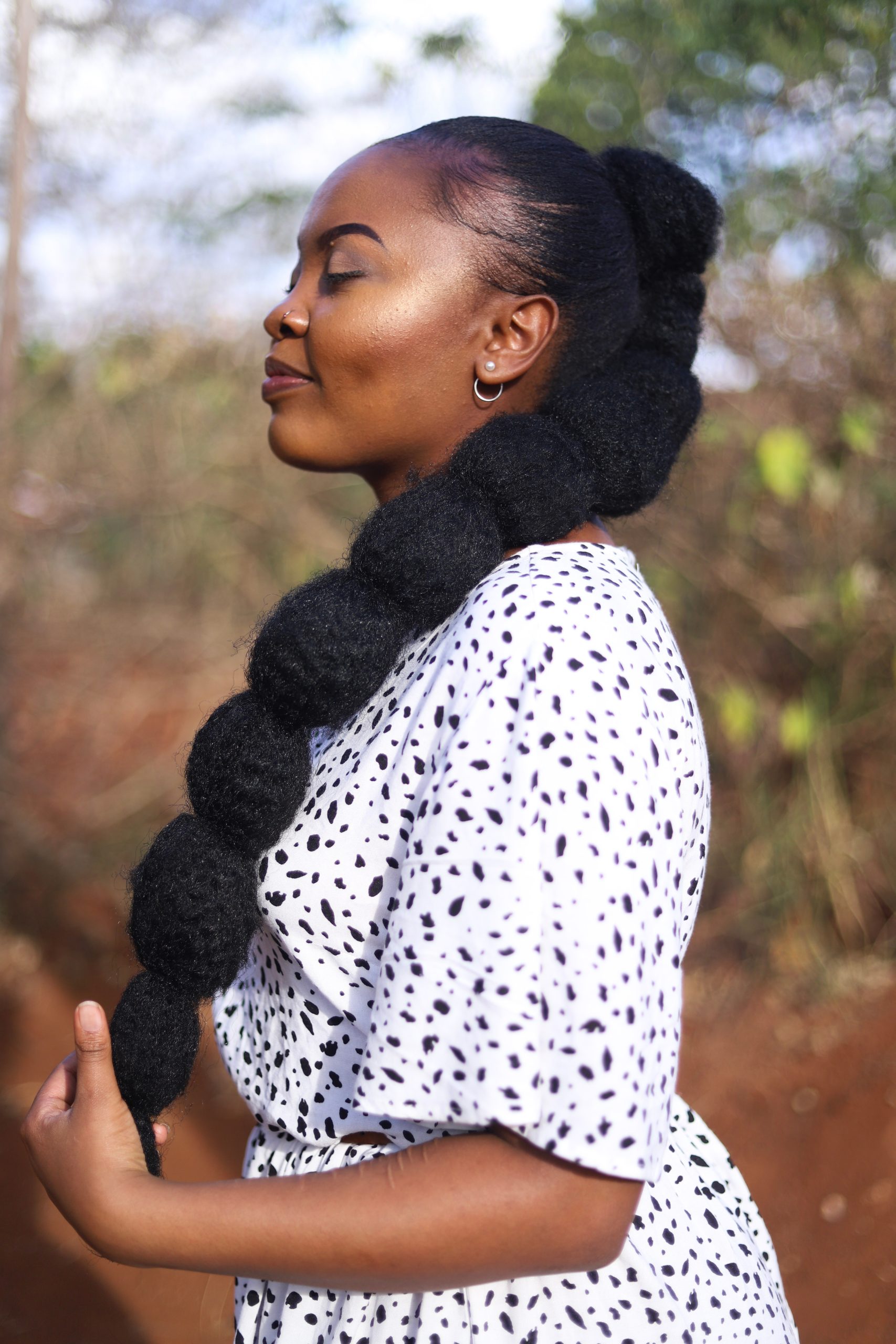 Black woman with long hair